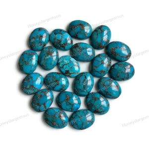 12 x 16 mm Blauer Mojave Kupfer Türkis, Cabochon Cabochon, Blauer Mohave Türkis, Türkis Armband, Tennisarmband, Türkis Ring
