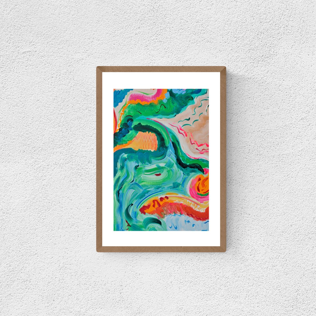 Freundschaft abstrakten Druck 02 AcrylMalerei Neon Farben Etsy.de