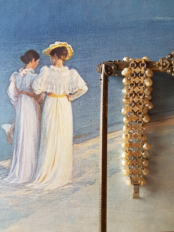 1960s Beaded Brass Bracelet