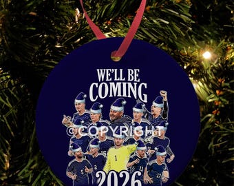 We'll be Coming 2026 Scotland Football Christmas Tree Decoration Flat Ceramic Bauble McGinn McTominay etc Tartan Army Scottish World Cup