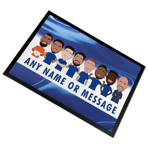 Chelsea 2024-25 Vector Heroes Personalised Door Mat Floor Mat Man Cave Add Any Text or Message Great Gift For Blues Fans