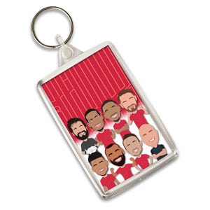 Liverpool 2024-25 Vector Heroes-sleutelhanger Sleutelhanger Sleutelhanger Geweldig cadeau voor Liverpool-fans Gedrukt in het VK
