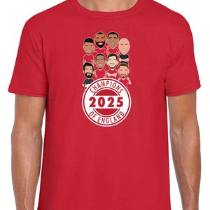 Liverpool Champions Vector Heroes Unisex Cotton T-Shirt Tshirt | Sizes S-3XL | Printed In UK | Choice Of Colours | Champions Of England 2025
