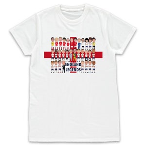 England Football Legends Kids Child T-Shirt tshirt Age 3-13 Vector Heroes Unofficial Euros England Beckham Moore Etc Great Gift