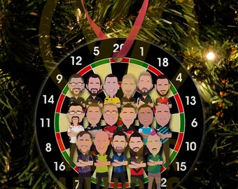Darts Stand Up If You Love The Darts Christmas Tree Decoration Flat Ceramic Bauble Great Xmas Gift For Darts Fans Printed In The UK