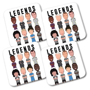 Newcastle Legends Printed 4 Pack Of Coasters Shearer Barnes etc Great Gift
