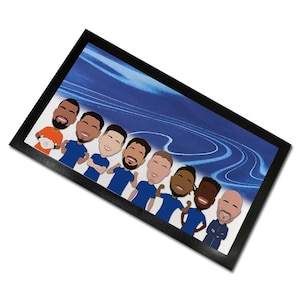 Chelsea 2024-25 Vector Heroes Bar Runner Mat Man Cave Palmer Sanchez Etc Great Gift For Blues Fans