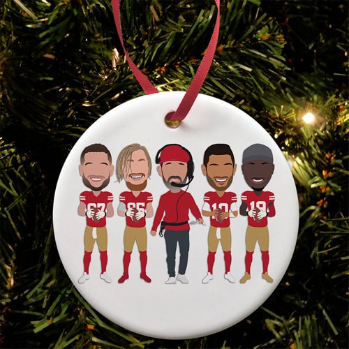 49ers 2022-23 American Football Vector Heroes Ceramic Ornament