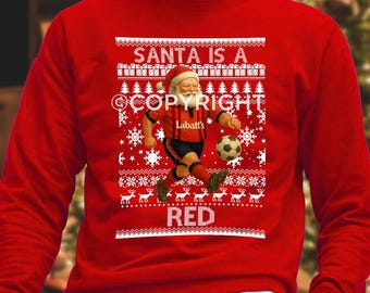 Santa Is a Red / Maglione natalizio rosso foresta / Taglie per bambini e adulti / Ottimo regalo per gli amanti della foresta / Nottingham Nottm