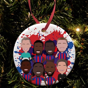Crystal Palace 2024-25 Christmas Tree Decoration Flat Ceramic Bauble Vector Heroes Choice Of Design Great Christmas Gift For Palace Fans