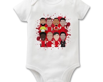 Arsenal 2024-25 Printed Baby Grow Baby Vest Saliba Rice Saka etc Great Gift Choice Of 3 Sizes