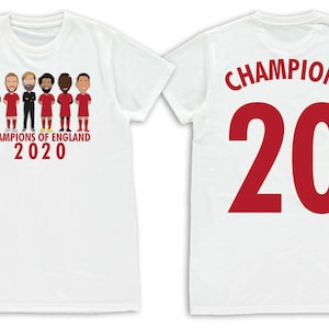 Liverpool Champions of England 2020 Mens T-Shirt S-XXL Unofficial Klopp Salah Mane Van Dijk Firmino