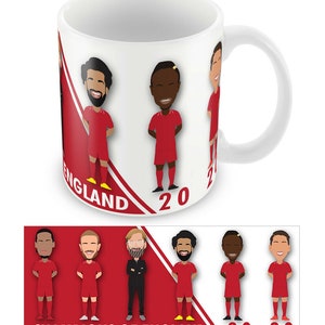 Liverpool Champions Of England 2020 Vector Heroes Printed Mug Cup Klopp Salah Van Dijk etc Unofficial
