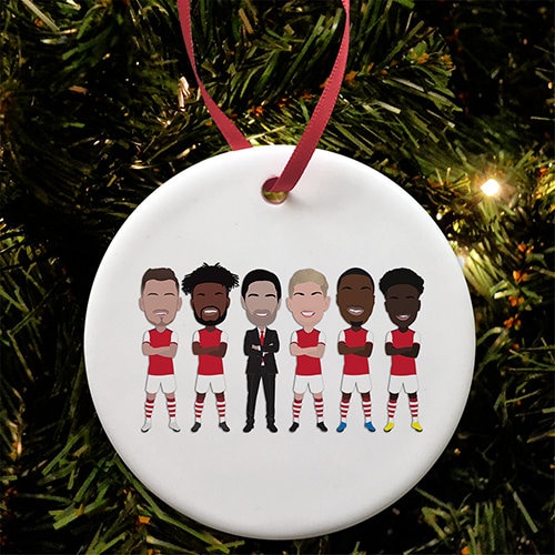 Rowe Pottery 2022 Christmas Ornament Arsenal Christmas Tree Decoration Flat Ceramic Bauble Arteta | Etsy Canada