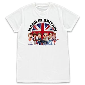 Made In Britain Adult Music T-Shirt tshirt tee Sizes S-3XL Unofficial Lennon, McCartney, Elton, Jagger, Bowie, Freddie Choice Of Designs