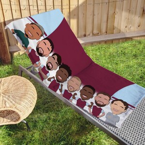 West Ham 2024-25 Beach Towel Vector Heroes Top Quality Perfect For Summer Holidays Bowen United Etc Great Gift For Hammers Fans