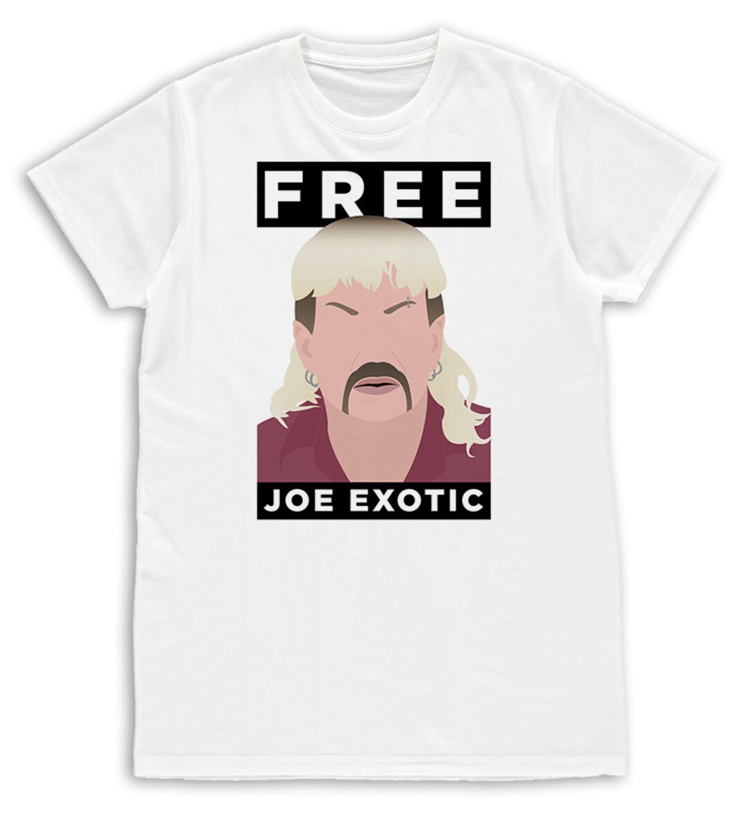 Free Joe Exotic Tiger King Vector Hero Caricature Adult T shirt