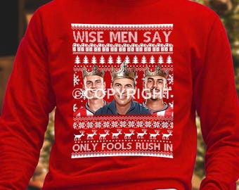 Wise Men Say LeBris Xhaka Isidor Sunderland Red Christmas Jumper | Kids & Adults Sizes | Great Gift For Mackems Fans | Printed In UK