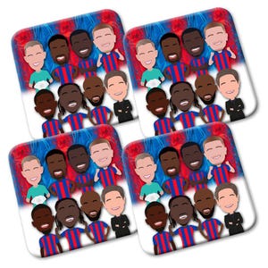 Crystal Palace 2024-25 Printed Pack Of 4 Coasters Vector Heroes Great Gift For Palace Fans