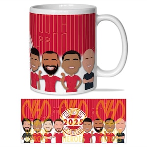Liverpool Champions Vector Heroes Mug Champions Of England 2024-25 To Quality Mug Great Gift For Liverpool Supporters
