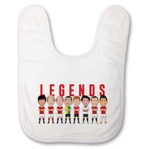 Utd Legends Printed Baby Bib Burp Cloth Cantona Rooney Giggs etc Great Gift Manchester Man