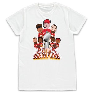 Chiefs Champs 2023-24 LVIII American Football T-Shirt Tshirt T-Shirt Erwachsene Kinder Größen erhältlich Mahomes Kelce Reid Kansas City KC Großes Geschenk