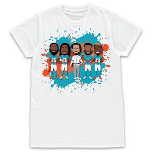 Dolfijnen Vector Heroes kinder T-shirt T-shirt T-shirt leeftijden 3-13 jaar onofficieel Miami 2023-24 seizoen onofficieel