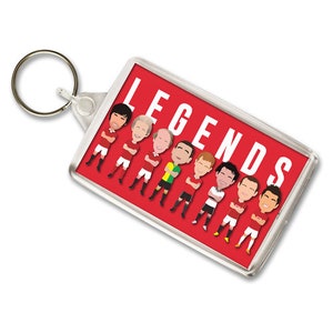 Utd Legends Vector Heroes Llavero Llavero Manchester Man Gran regalo para los fanáticos del Utd Impreso en el Reino Unido