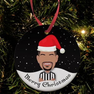 Newcastle 2023-24 Bruno Guimarães Guimaraes Kerstmuts Kerstboomdecoratie Platte keramische kerstbal Geweldig cadeau voor Toon Army Fans