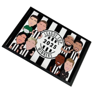 Newcastle Utd Vector Heroes League Cup Winners 2025 Door Mat Floor Mat Newcastle Man Cave Decor For All Toon Army&#39; Fans