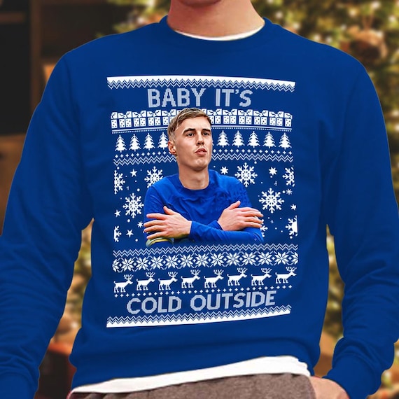 Baby Its Cold Outside Cole Palmer Chelsea Blue Christmas Jumper Kids Adults Sizes Great Gift for Blues Fans Printed in the UK Etsy