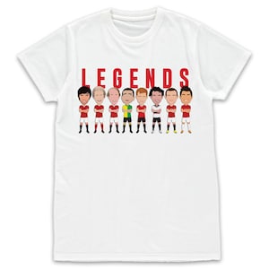 Utd Legends Vector Heroes Mens Adult T-Shirt tshirt Sizes S-3XL Unofficial Rooney Cantona Giggs etc Manchester Man Great Gift