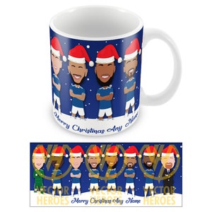 Everton 2023-24 Vector Heroes Mug de Noël personnalisé Tasse Calvert-Lewin, Lampard, Geye etc. Cadeau de Noël de Noël Ajoutez un nom ou un message