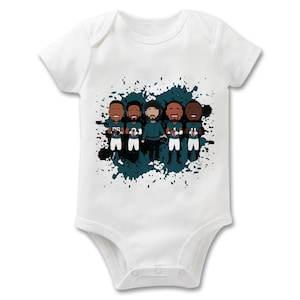 Eagles 2024-25 Printed Baby Gifts Bib Burp Cloth Baby Grow Vest Vector Heroes Great Gift For Philadelphia Fans