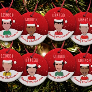 Forest Legends Christmas Tree Decoration Flat Ceramic Bauble Nottingham Nottm | Pack Of 8 | Printed In UK | Christmas Gift For Forest Fans