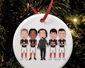 Bengals 2024-25 American Football Christmas Tree Decoration Flat Ceramic Bauble Choice Of Design Great Cincinnati Fans Xmas Gift