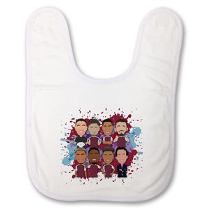 Aston Villa 2024-25 Printed Baby Bib Burp Cloth Emery Watkins Cash etc Great Gift For Villa Fans