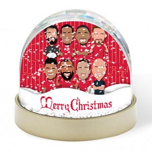 Boule à neige de Noël Liverpool 2024-25 Vector Heroes Trent Diaz Salah, etc. Excellent cadeau de Noël pour les fans de Liverpool