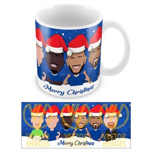 Everton 2024-25 Vector Heroes Mug de Noël imprimé Bonnet de Noel Dyche Pickford etc. Cadeau de Noël de Noël pour caramels