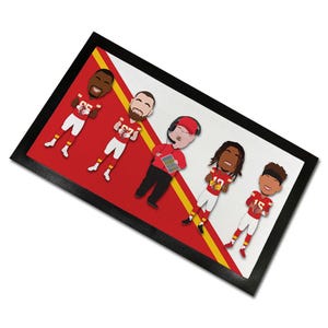 Chiefs 2024-25 Bar Runner Mat Man Cave Bar Choice of Sizes American Football Vector Heroes Reid Kelce Etc Great Kansas City Fans Gift