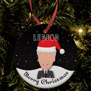 Newcastle Legends Sir Bobby Robson Santa Hat Christmas Tree Decoration Flat Ceramic Bauble Great Gift For Toon Army Fans