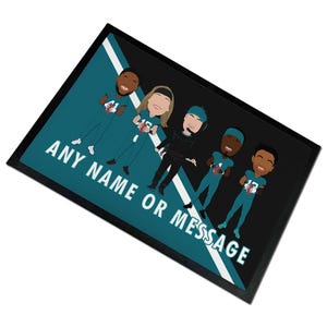 Jaguars 2024-25 Vector Heroes Spersonalizowana mata podłogowa Man Cave Bar Dodaj dowolne imię lub wiadomość Świetny prezent dla fanów Jacksonville