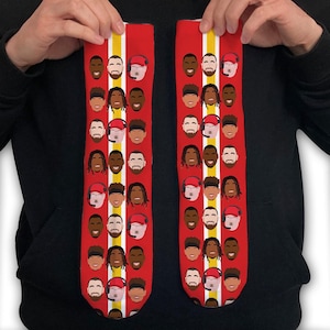 Chiefs 2024-25 American Football Vector Heroes Socks 3 Sizes Choice Of Design Reid, Mahomes, Kelce Etc Great Gift For Kansas City Fans