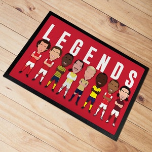 Arsenal Legends Vector Heroes Door Mat Floor Mat Henry Wright etc Man Cave Bar Gunners