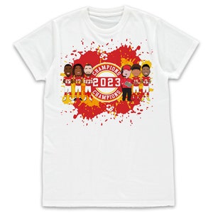 Chiefs Champions 2022-23 Vector Heroes Kids Childs T-Shirt Tshirt Tee Ages 3-13 Years Unofficial Kansas City 2022-23 Season Unofficial