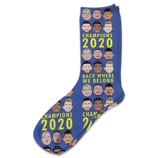 Image of Leeds Champions 2020 Socks Bielsa Phillips Harrison Etc Mens Womens Kids Sizes