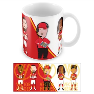 Chiefs 2024-25 ector Heroes Mug Cup Kelce Reid etc American Football Choice Of Design Great Gift For Kansas City Fans