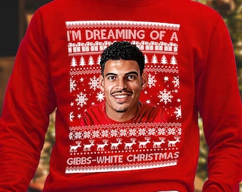 I&#39;m Dreaming of A Gibbs-White Christmas | Red Christmas Jumper | Kids & Adults Sizes | Great Gift For Forest Fans | Nottingham Nottm
