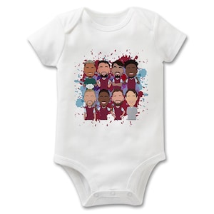 West Ham 2024-25 Printed Baby Grow Baby Vest Choice Of 3 Sizes Bowen Kilman Etc Great Gift Hammers Fans