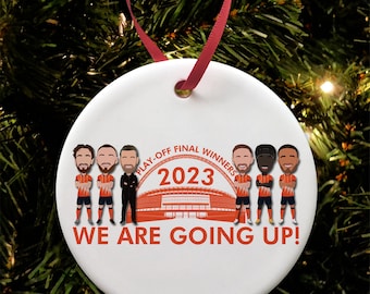 Luton Town Playoff Winners 2023 Christmas Tree Decoration Bauble Ceramic Vector Heroes We Are Going Up
